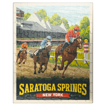 puzzleplate Saratoga Springs, New York, Vintage Poster 100 Jigsaw Puzzle