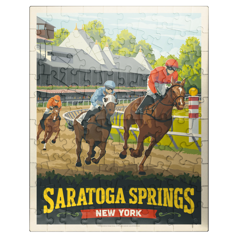 puzzleplate Saratoga Springs, New York, Vintage Poster 100 Jigsaw Puzzle