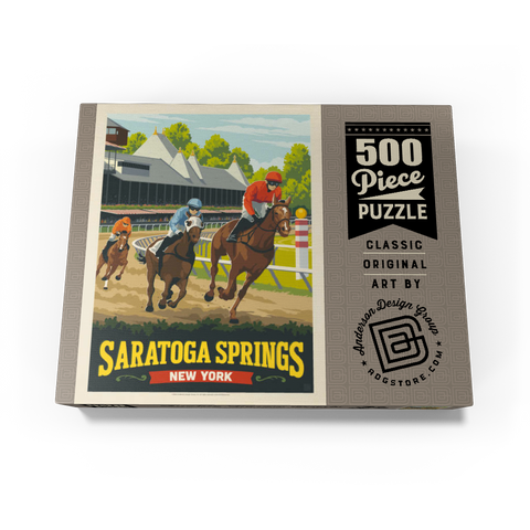 Saratoga Springs, New York, Vintage Poster 500 Jigsaw Puzzle box view3