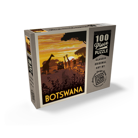 Botswana, Africa, Vintage Poster 100 Jigsaw Puzzle box view2