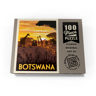 Botswana, Africa, Vintage Poster 100 Jigsaw Puzzle box view3