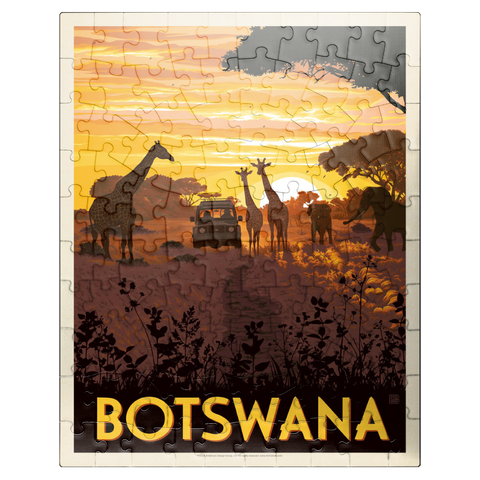 puzzleplate Botswana, Africa, Vintage Poster 100 Jigsaw Puzzle