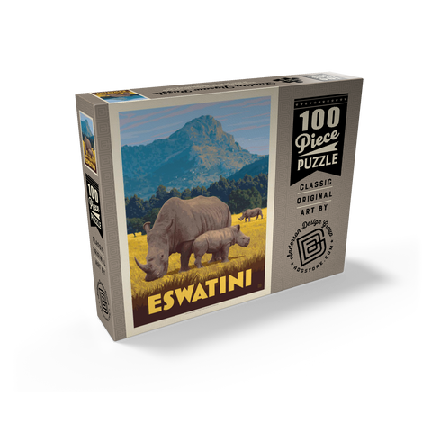 Eswatini, Africa, Vintage Poster 100 Jigsaw Puzzle box view2