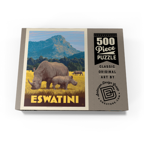 Eswatini, Africa, Vintage Poster 500 Jigsaw Puzzle box view3