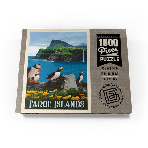 Faroe Islands, Vintage Poster 1000 Jigsaw Puzzle box view3