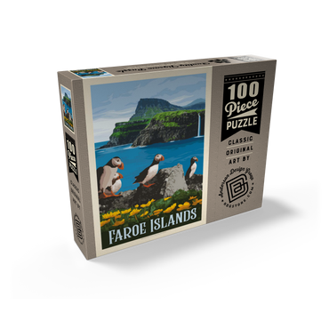 Faroe Islands, Vintage Poster 100 Jigsaw Puzzle box view2