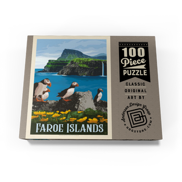 Faroe Islands, Vintage Poster 100 Jigsaw Puzzle box view3