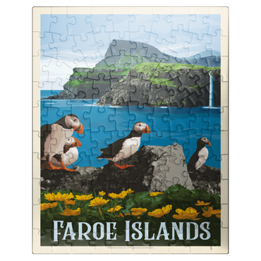 puzzleplate Faroe Islands, Vintage Poster 100 Jigsaw Puzzle