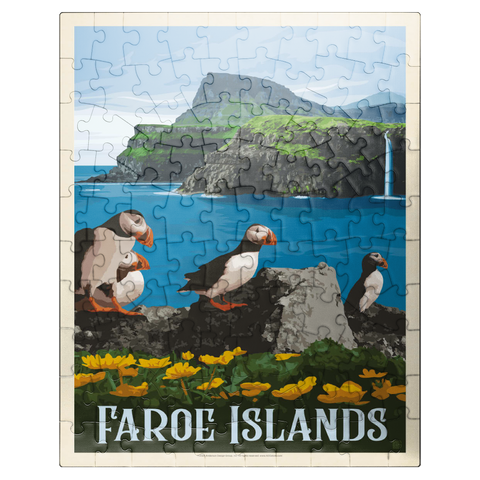 puzzleplate Faroe Islands, Vintage Poster 100 Jigsaw Puzzle