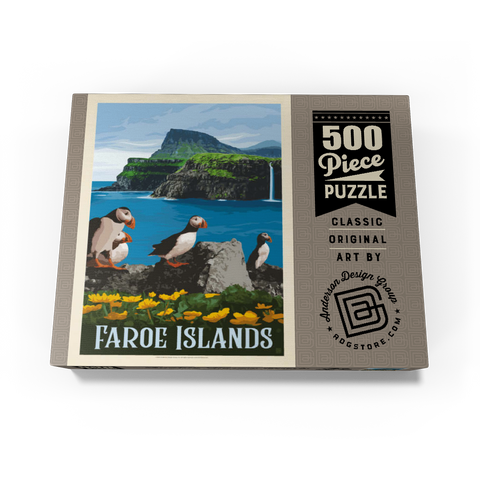 Faroe Islands, Vintage Poster 500 Jigsaw Puzzle box view3