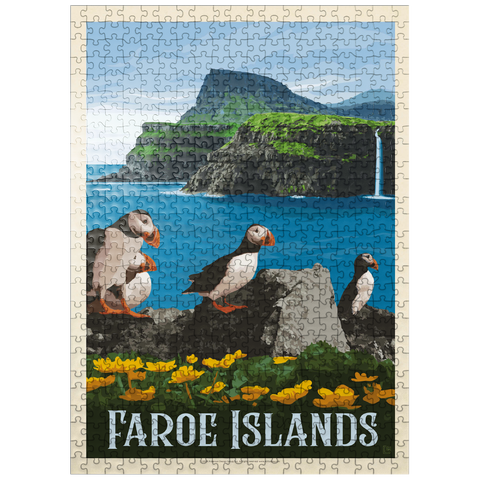 puzzleplate Faroe Islands, Vintage Poster 500 Jigsaw Puzzle