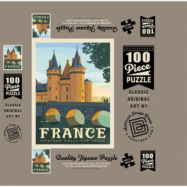 France: Loire Valley, Vintage Poster 100 Jigsaw Puzzle box 3D Modell