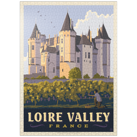 puzzleplate France: Loire Valley, Château de Saumur, Vintage Poster 1000 Jigsaw Puzzle