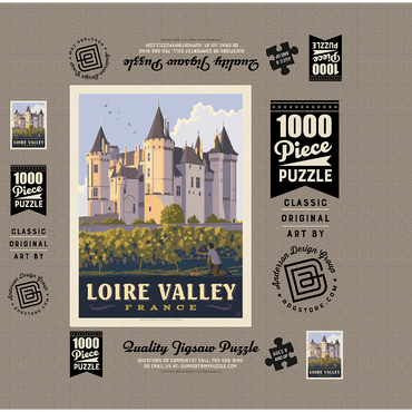 France: Loire Valley, Château de Saumur, Vintage Poster 1000 Jigsaw Puzzle box 3D Modell