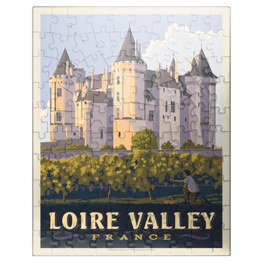 puzzleplate France: Loire Valley, Château de Saumur, Vintage Poster 100 Jigsaw Puzzle