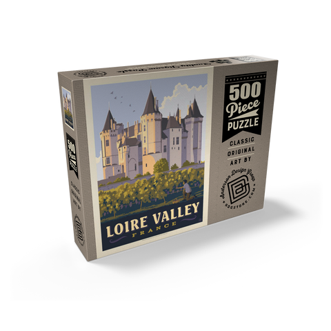 France: Loire Valley, Château de Saumur, Vintage Poster 500 Jigsaw Puzzle box view2
