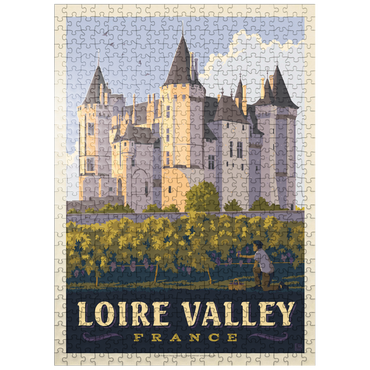 puzzleplate France: Loire Valley, Château de Saumur, Vintage Poster 500 Jigsaw Puzzle