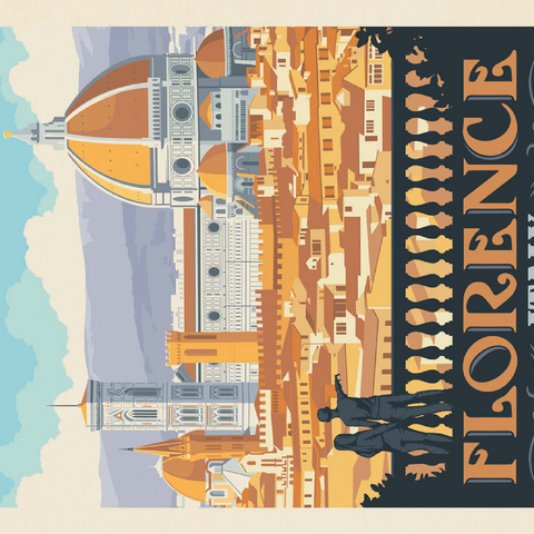 Italy: Florence (Cathedral View), Vintage Poster 100 Jigsaw Puzzle 3D Modell