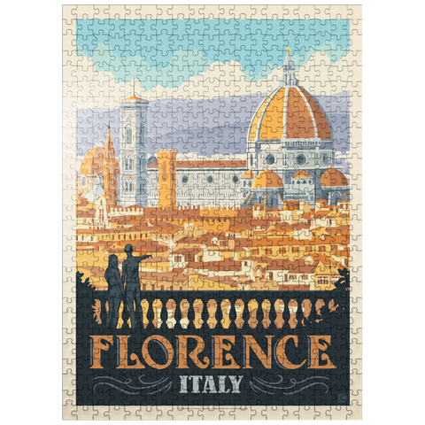 puzzleplate Italy: Florence (Cathedral View), Vintage Poster 500 Jigsaw Puzzle