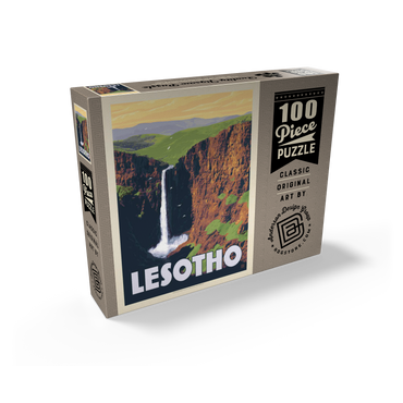 Lesotho, Africa, Vintage Poster 100 Jigsaw Puzzle box view2