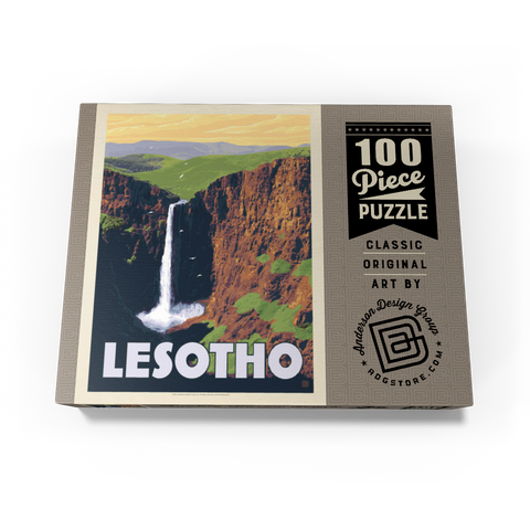Lesotho, Africa, Vintage Poster 100 Jigsaw Puzzle box view3