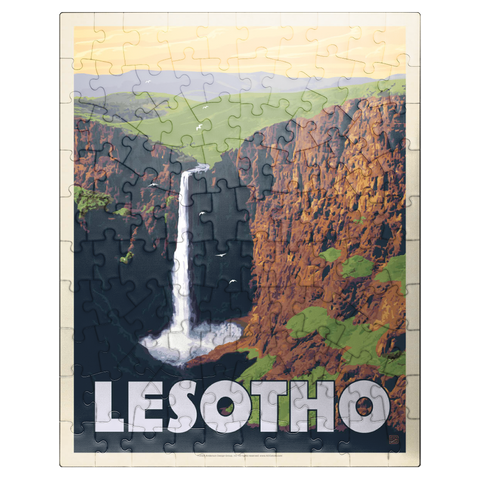 puzzleplate Lesotho, Africa, Vintage Poster 100 Jigsaw Puzzle