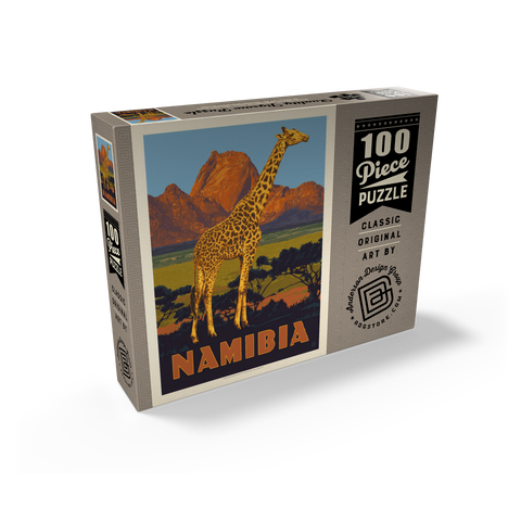 Namibia, Africa, Vintage Poster 100 Jigsaw Puzzle box view2