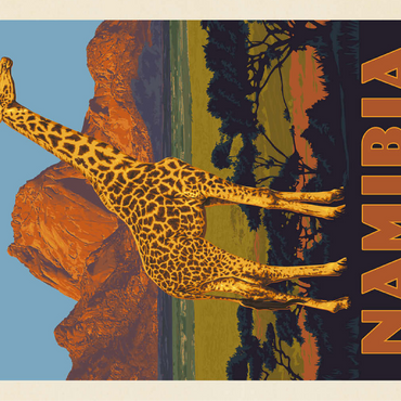 Namibia, Africa, Vintage Poster 100 Jigsaw Puzzle 3D Modell