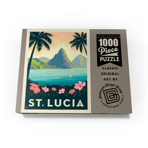 Saint Lucia, Vintage Poster 1000 Jigsaw Puzzle box view3