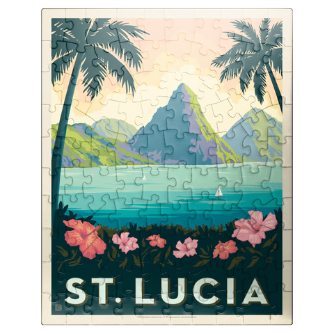 puzzleplate Saint Lucia, Vintage Poster 100 Jigsaw Puzzle