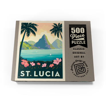 Saint Lucia, Vintage Poster 500 Jigsaw Puzzle box view3