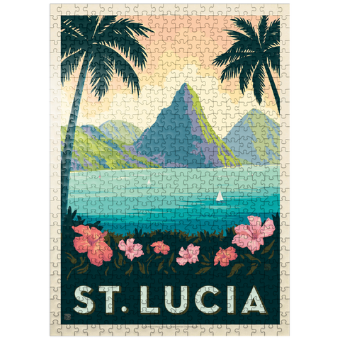 puzzleplate Saint Lucia, Vintage Poster 500 Jigsaw Puzzle