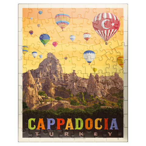 puzzleplate Turkey: Cappadocia, Vintage Poster 100 Jigsaw Puzzle