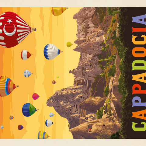Turkey: Cappadocia, Vintage Poster 100 Jigsaw Puzzle 3D Modell