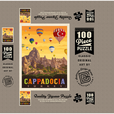 Turkey: Cappadocia, Vintage Poster 100 Jigsaw Puzzle box 3D Modell