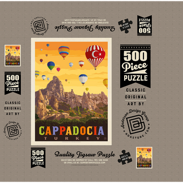 Turkey: Cappadocia, Vintage Poster 500 Jigsaw Puzzle box 3D Modell