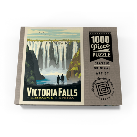 Zimbabwe, Africa: Victoria Falls, Vintage Poster 1000 Jigsaw Puzzle box view3