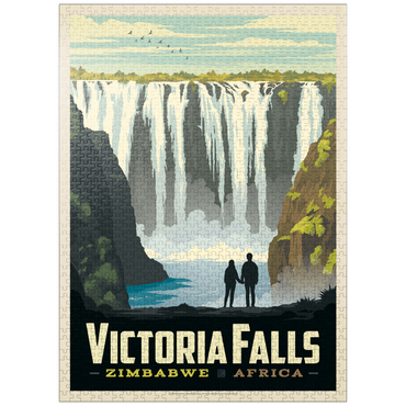 puzzleplate Zimbabwe, Africa: Victoria Falls, Vintage Poster 1000 Jigsaw Puzzle