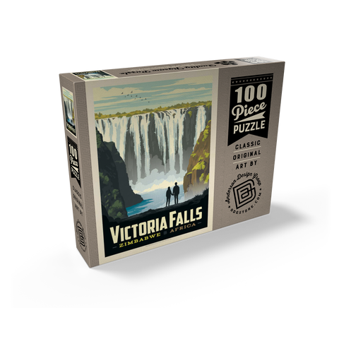 Zimbabwe, Africa: Victoria Falls, Vintage Poster 100 Jigsaw Puzzle box view2