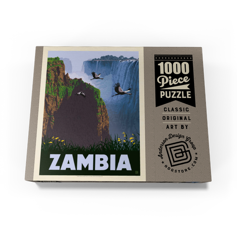 Zambia, Africa, Vintage Poster 1000 Jigsaw Puzzle box view3