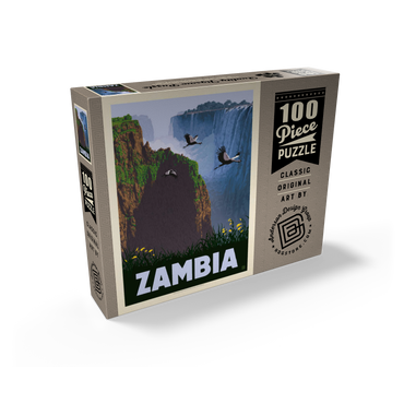 Zambia, Africa, Vintage Poster 100 Jigsaw Puzzle box view2