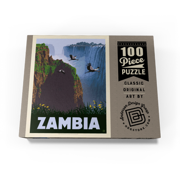 Zambia, Africa, Vintage Poster 100 Jigsaw Puzzle box view3
