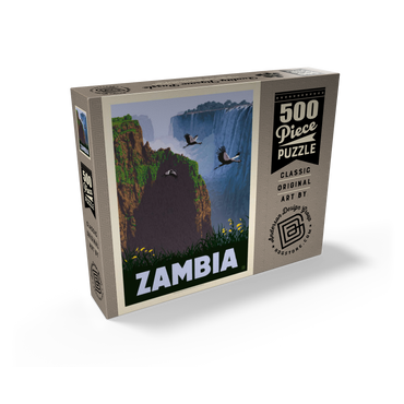 Zambia, Africa, Vintage Poster 500 Jigsaw Puzzle box view2