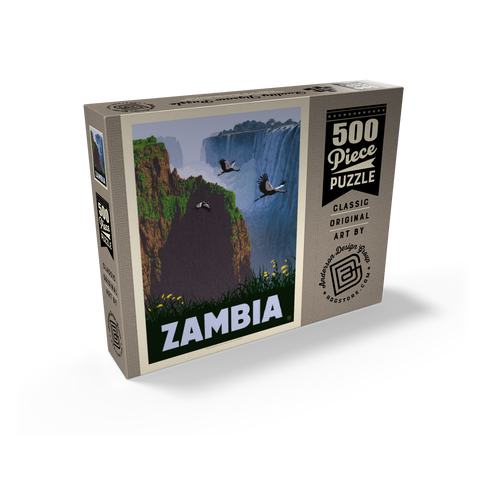 Zambia, Africa, Vintage Poster 500 Jigsaw Puzzle box view2