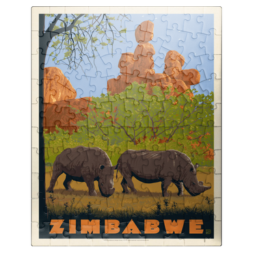 puzzleplate Zimbabwe, Vintage Poster 100 Jigsaw Puzzle