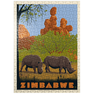 puzzleplate Zimbabwe, Vintage Poster 500 Jigsaw Puzzle