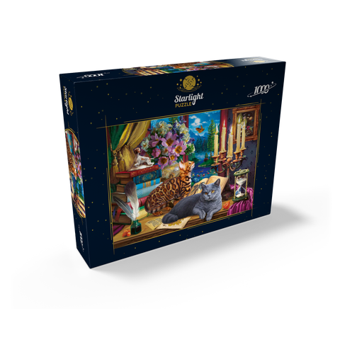 Cats Near the Window at Night 1000 Jigsaw Puzzle box view2