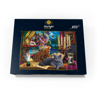 Cats Near the Window at Night 1000 Jigsaw Puzzle box view3