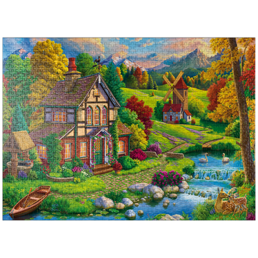 puzzleplate Beautiful Cozy House by the River 1000 Jigsaw Puzzle