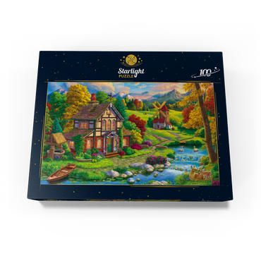 Beautiful Cozy House by the River 100 Jigsaw Puzzle box view3